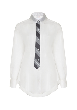 Thom Browne - Tie-Appliquéd Silk Organza Shirt - White - IT 36 - Moda Operandi