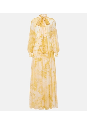 Erdem Printed silk voile gown