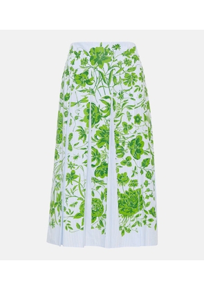 Gucci Gucci Flowers striped cotton midi skirt