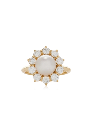 Akaila Reid  - 18K Yellow Gold Diamond; Pearl Ring - White - US 6 - Moda Operandi - Gifts For Her