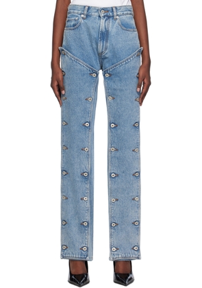 Y/Project Blue Snap Off Jeans