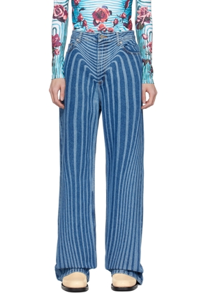 Jean Paul Gaultier Blue 'The Body Morphing' Jeans