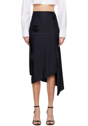 Coperni Black Flower Midi Skirt