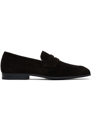 BOSS Brown Cutout Loafers