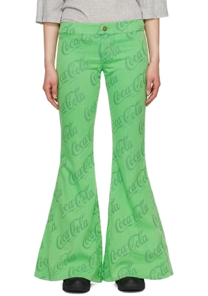 ERL Green Jacquard Jeans