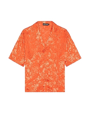 SIEDRES Resort Collar Jacquard Shirt in Orange - Orange. Size S (also in XL/1X).