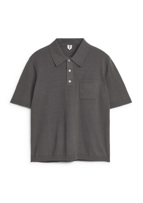 Short-Sleeve Polo Shirt - Grey