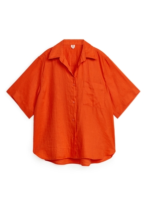 Linen Resort Shirt - Orange