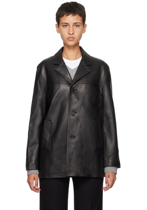 Dunst Black Half Leather Jacket