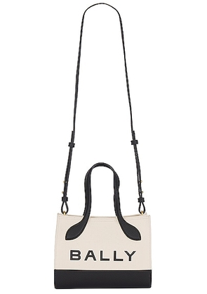 Bally Bar Tote Bag in Natural & Black - Cream. Size all.