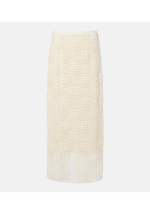 SIR Rayure crochet cotton maxi skirt