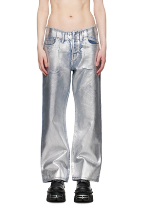 doublet Silver Foil-Coated Jeans