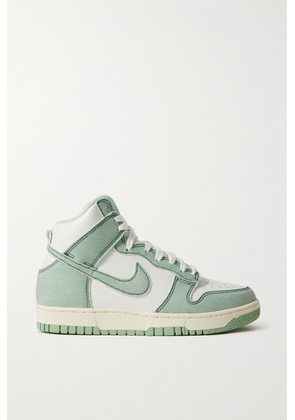 Nike - Dunk 1985 Topstitched Denim And Leather High-top Sneakers - Green - 6,10,9,13.5,11,9.5,13,11.5,5,5.5,14,12,10.5,6.5,8,7.5,8.5,7