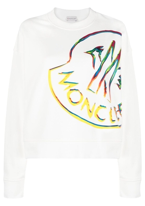 Moncler logo-print crew-neck sweatshirt - White