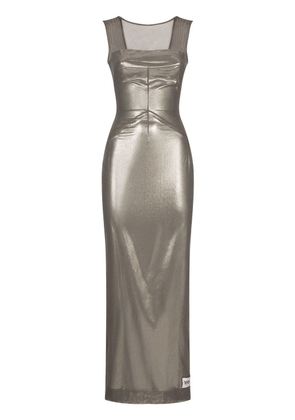 Dolce & Gabbana KIM DOLCE&GABBANA metallic-finish ankle-length dress - Grey
