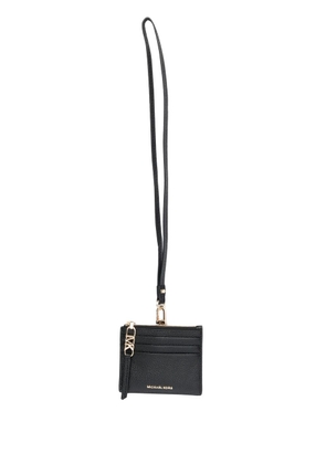 Michael Michael Kors leather lanyard clip card holder - Black