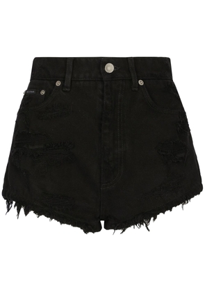 Dolce & Gabbana distressed-effect denim shorts - Black