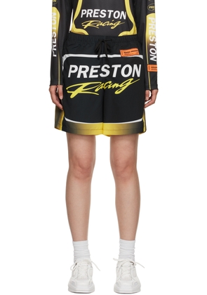 Heron Preston Black & Yellow Preston Racing Shorts