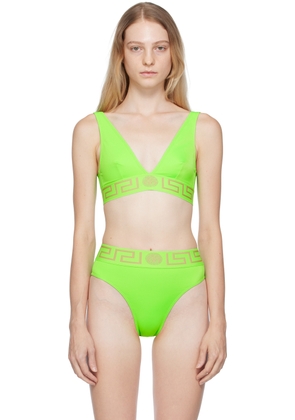 Versace Underwear Green Greca Bikini Top