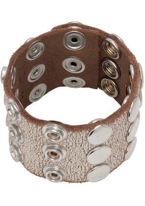 VAQUERA White & Tan Snap Leather Bracelet