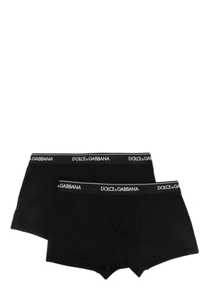 Dolce & Gabbana logo-waist cotton boxer briefs (set of two) - Black