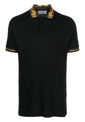 Versace Jeans Couture baroque-pattern polo shirt - Black