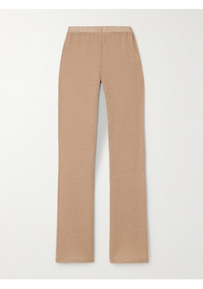 Ludovic de Saint Sernin - Mermaid Open-knit Cotton-blend Straight-leg Pants - Neutrals - x small,small,medium,large
