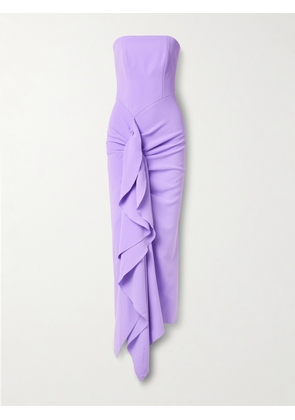 Solace London - Thalia Strapless Ruffled Cady Gown - Purple - UK 4,UK 6,UK 8,UK 10,UK 12,UK 14,UK 16
