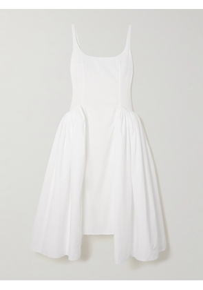 16ARLINGTON - Vezile Pleated Cotton-poplin Midi Dress - White - UK 4,UK 6,UK 8,UK 10,UK 12,UK 14,UK 16