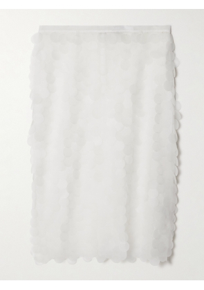 16ARLINGTON - Delta Pailette-embellished Tulle Midi Skirt - White - UK 4,UK 6,UK 8,UK 10,UK 12,UK 14