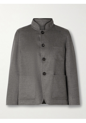 Loro Piana - Leather-trimmed Cashmere Jacket - Gray - IT38,IT42,IT44