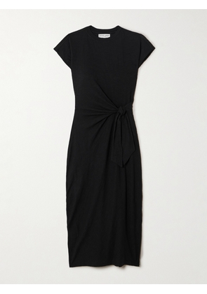 APIECE APART - + Net Sustain Vanina Wrap-effect Organic Cotton Midi Dress - Black - xx small,x small,small,medium,large,x large