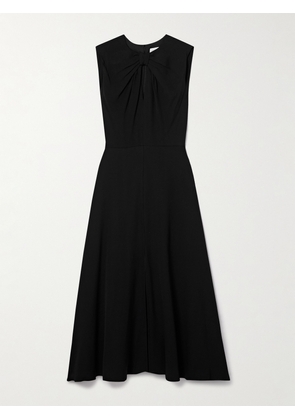 Saloni - Marla Cutout Pleated Crepe Midi Dress - Black - UK 4,UK 6,UK 8,UK 10,UK 12,UK 14,UK 16