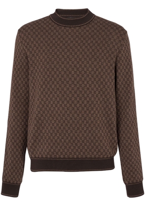 Balmain intarsia-knit long-sleeve jumper - Brown