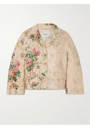 Erdem - Cropped Floral-print Linen Blazer - Multi - small,medium,large