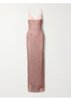 Georges Hobeika - Crystal-embellished Tulle And Crepe Gown - Pink - FR34,FR36,FR38