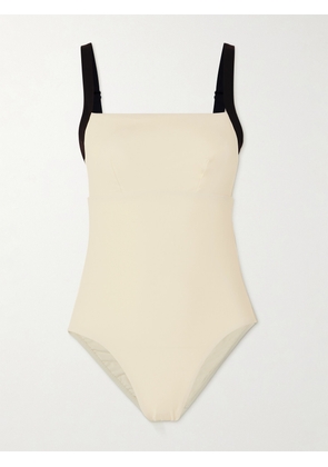 BONDI BORN - Hana Two-tone Sculpteur® Swimsuit - Off-white - small,medium,large,x large,xx large
