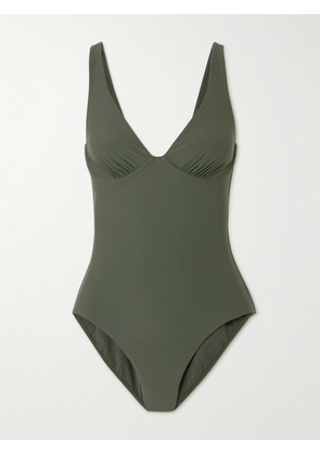 BONDI BORN - Niamh Gathered Sculpteur® Underwired Swimsuit - Green - x small,small,medium,large,x large,xx large