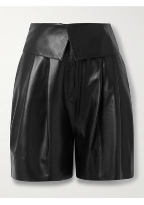 Salon 1884 - + Net Sustain Marca Layered Leather Shorts - Black - FR34,FR36,FR38