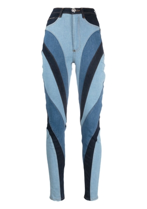 Philipp Plein patchwork-design high-waist skinny jeans - Blue