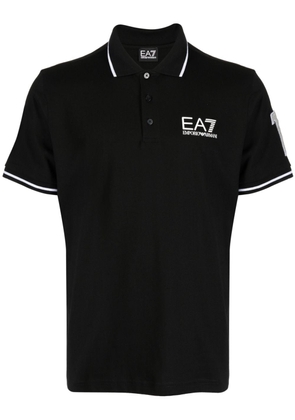 Ea7 Emporio Armani logo-print polo shirt - Black