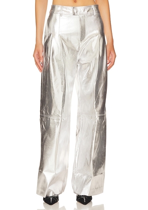 Line & Dot Tinsley Pants in Metallic Silver. Size XS.