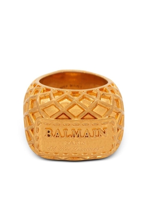Balmain Signature embossed-finish ring - Gold