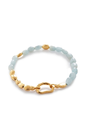 Monica Vinader Rio Aquamarine beaded gemstone bracelet - Gold