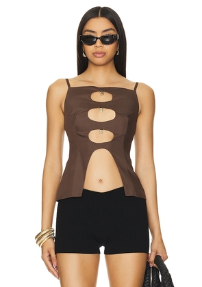 SIEDRES Dems Top in Brown. Size 34/XS, 38/M, 40/L.
