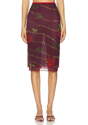 Tyler McGillivary Briar Skirt in Burgundy. Size M, S, XL, XS.