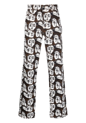 Charles Jeffrey Loverboy graphic-print cotton trousers - White