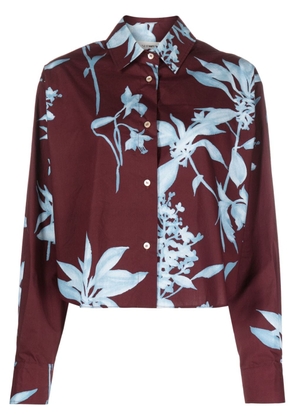 Forte Forte floral-print cotton shirt - Brown