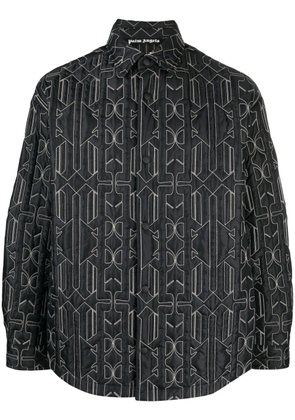 Palm Angels monogram-quilted shirt jacket - Grey