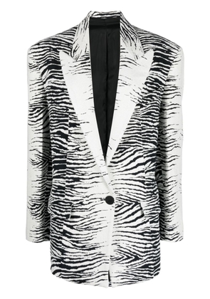 The Attico zebra-print single-breasted blazer - White